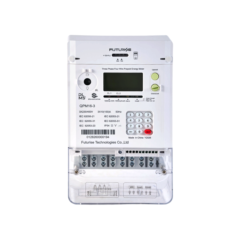 FUTURISE QPM16-3 STS Three Phase Prepaid Keypad Meter with DLMS/COSEM protocal